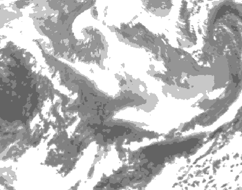 GDPS total cloud 042 hour forecast chart for Canada based on 2026/03/04 0000Z data