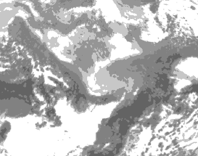 GDPS total cloud 090 hour forecast chart for Canada based on 2026/03/04 0000Z data