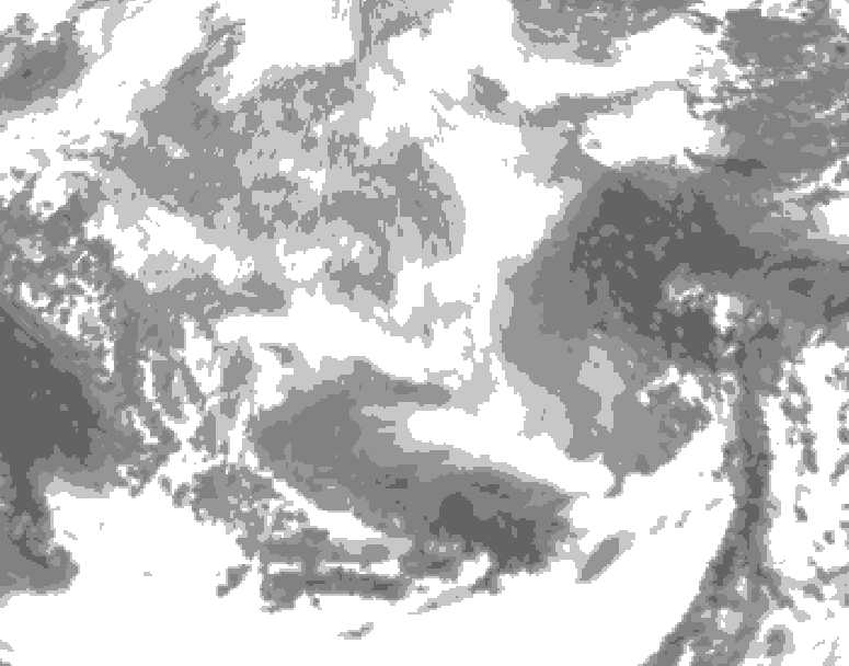 GDPS total cloud 222 hour forecast chart for Canada based on 2026/03/04 1200Z data