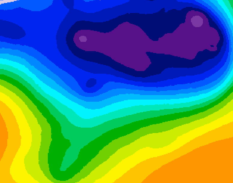 GDPS 500 millibar geopotential height 030 hour forecast chart for Canada based on 2026/03/05 0000Z data
