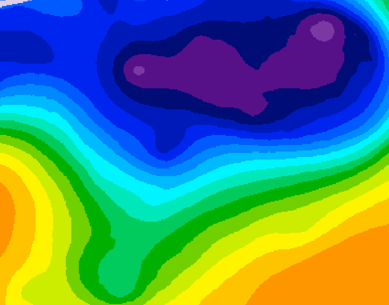 GDPS 500 millibar geopotential height 036 hour forecast chart for Canada based on 2026/03/05 0000Z data