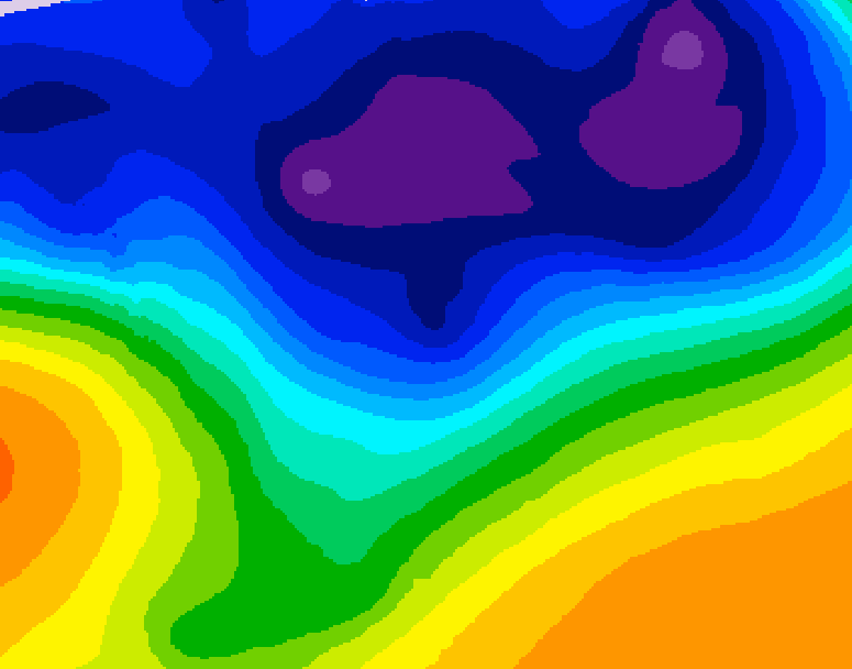 GDPS 500 millibar geopotential height 048 hour forecast chart for Canada based on 2026/03/05 0000Z data