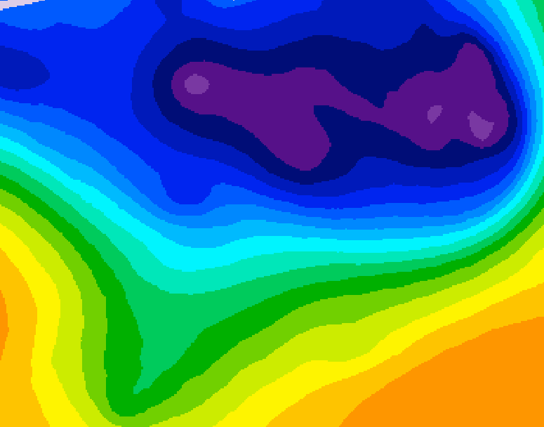 GDPS 500 millibar geopotential height 012 hour forecast chart for Canada based on 2026/03/05 1200Z data