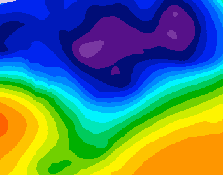 GDPS 500 millibar geopotential height 042 hour forecast chart for Canada based on 2026/03/05 1200Z data