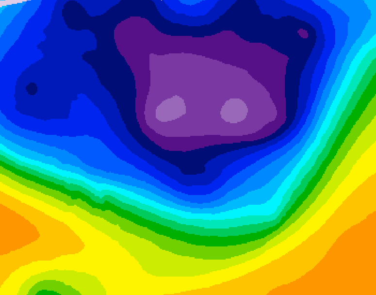 GDPS 500 millibar geopotential height 072 hour forecast chart for Canada based on 2026/03/05 1200Z data