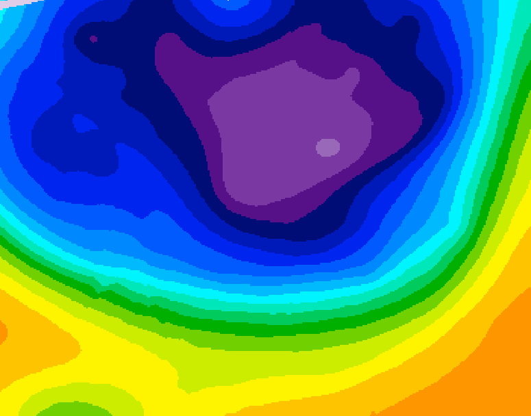 GDPS 500 millibar geopotential height 084 hour forecast chart for Canada based on 2026/03/05 1200Z data