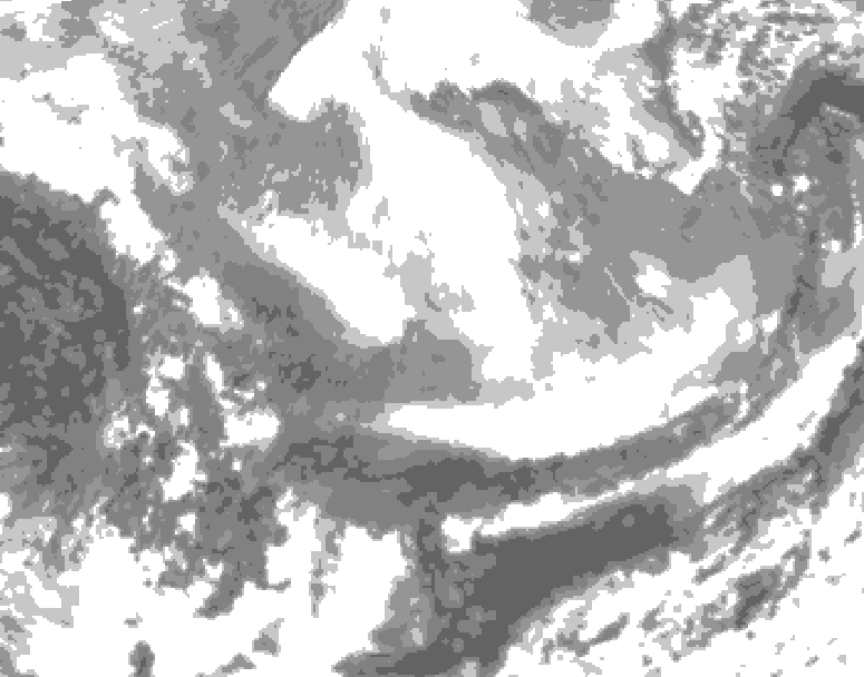 GDPS total cloud 012 hour forecast chart for Canada based on 2026/03/05 0000Z data