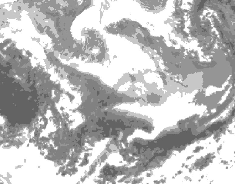 GDPS total cloud 024 hour forecast chart for Canada based on 2026/03/05 0000Z data