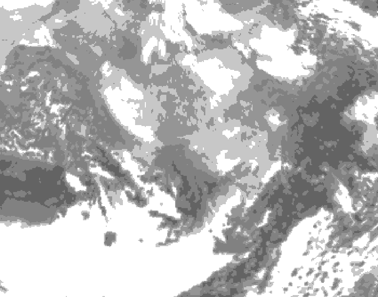 GDPS total cloud 078 hour forecast chart for Canada based on 2026/03/05 0000Z data