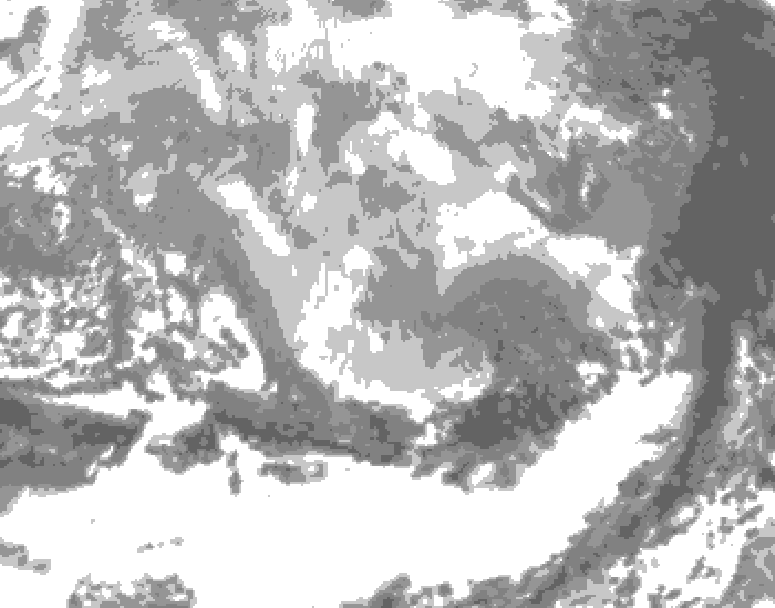 GDPS total cloud 102 hour forecast chart for Canada based on 2026/03/05 0000Z data