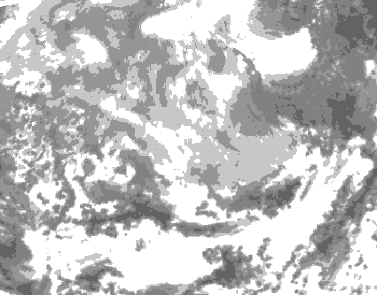 GDPS total cloud 126 hour forecast chart for Canada based on 2026/03/05 0000Z data