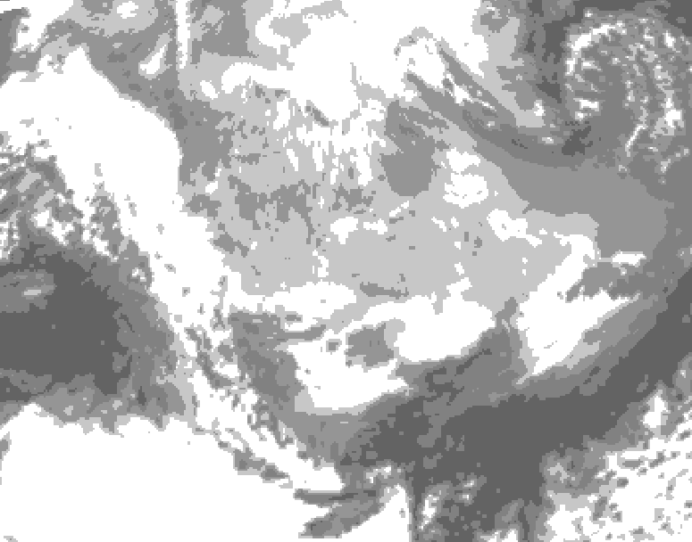 GDPS total cloud 222 hour forecast chart for Canada based on 2026/03/05 0000Z data
