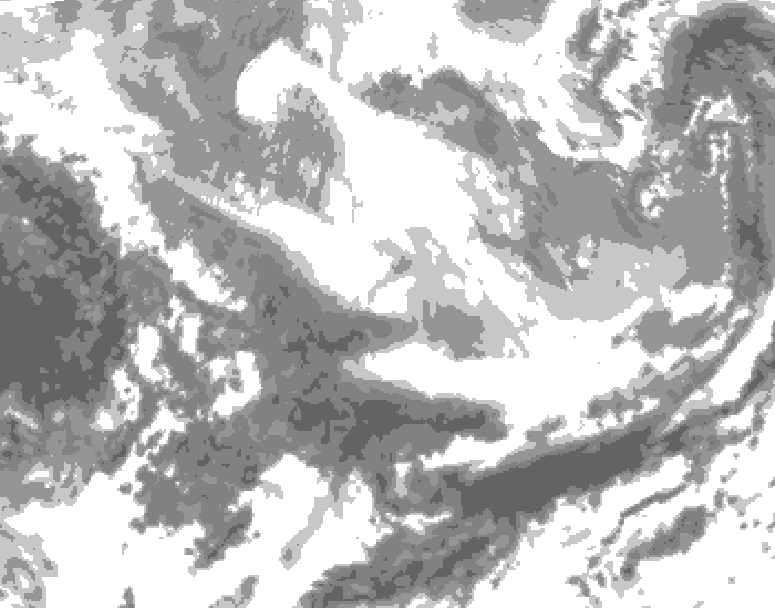 GDPS total cloud 006 hour forecast chart for Canada based on 2026/03/05 1200Z data