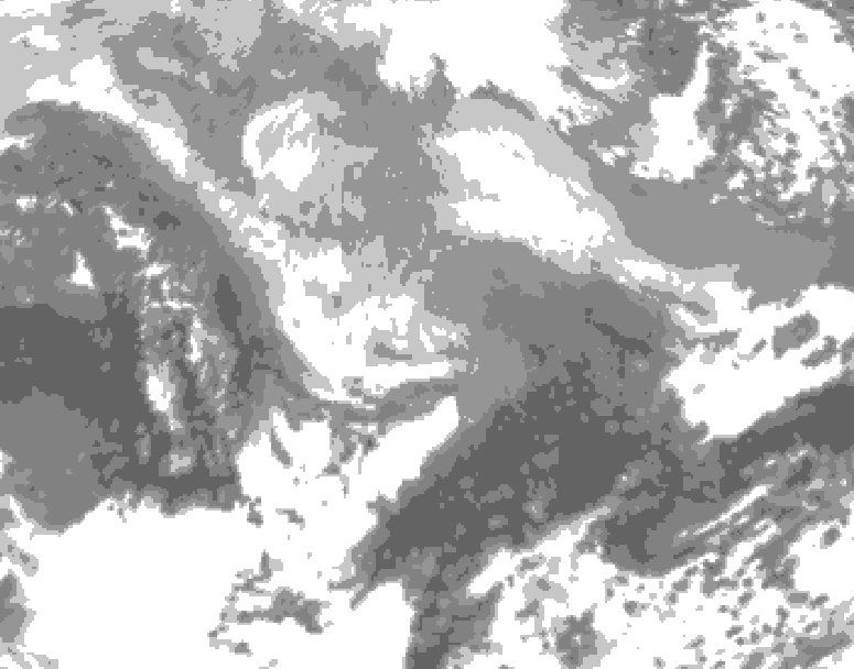 GDPS total cloud 042 hour forecast chart for Canada based on 2026/03/05 1200Z data