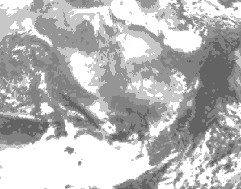 GDPS total cloud 072 hour forecast chart for Canada based on 2026/03/05 1200Z data