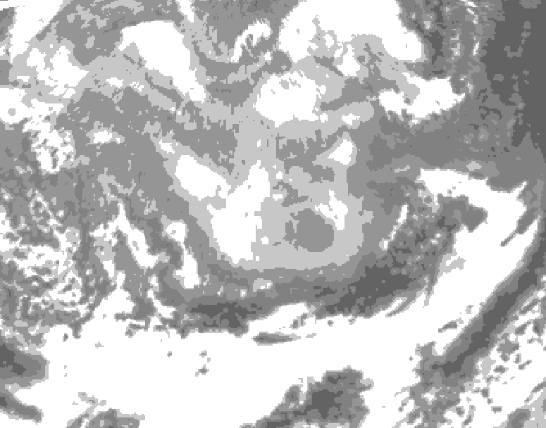 GDPS total cloud 102 hour forecast chart for Canada based on 2026/03/05 1200Z data