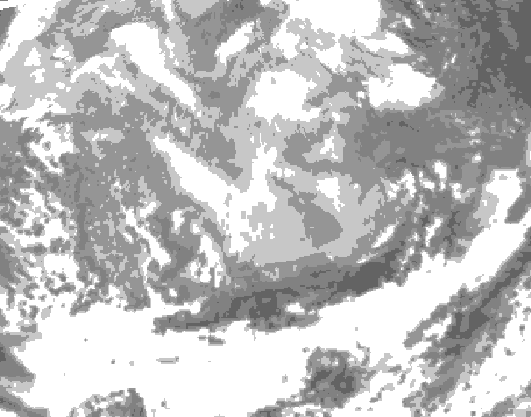 GDPS total cloud 108 hour forecast chart for Canada based on 2026/03/05 1200Z data