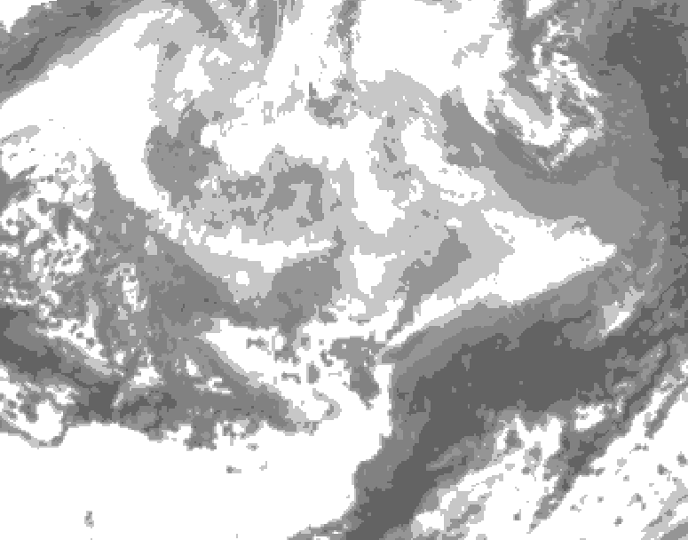 GDPS total cloud 156 hour forecast chart for Canada based on 2026/03/05 1200Z data