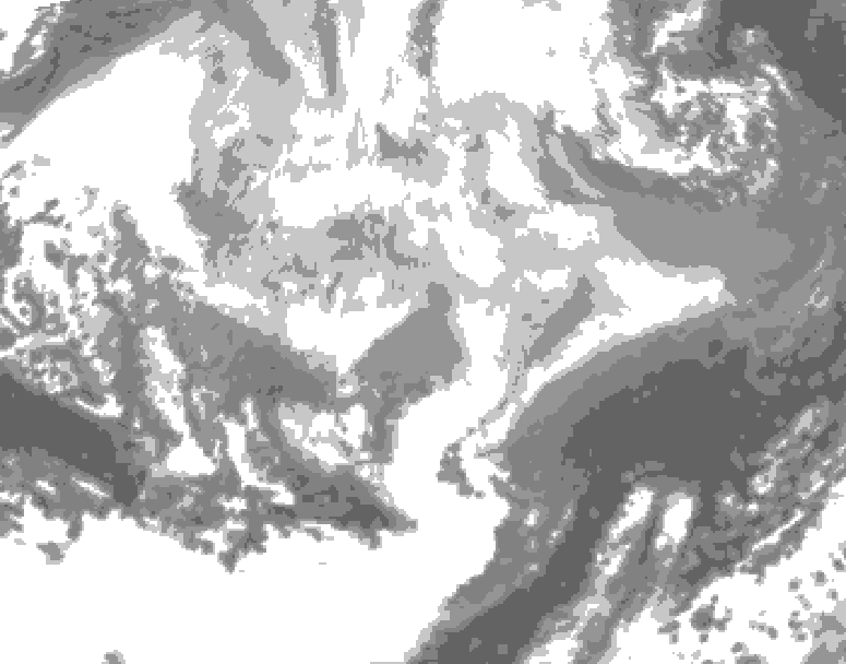 GDPS total cloud 162 hour forecast chart for Canada based on 2026/03/05 1200Z data