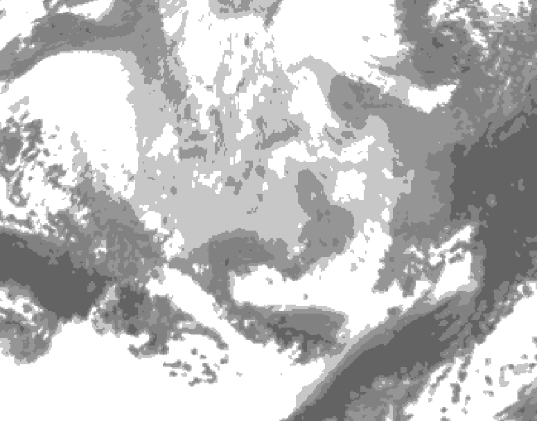 GDPS total cloud 180 hour forecast chart for Canada based on 2026/03/05 1200Z data