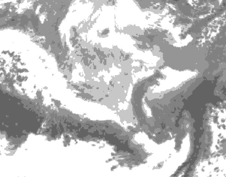 GDPS total cloud 216 hour forecast chart for Canada based on 2026/03/05 1200Z data