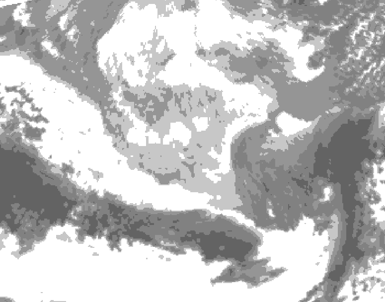 GDPS total cloud 222 hour forecast chart for Canada based on 2026/03/05 1200Z data