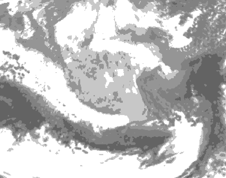 GDPS total cloud 228 hour forecast chart for Canada based on 2026/03/05 1200Z data