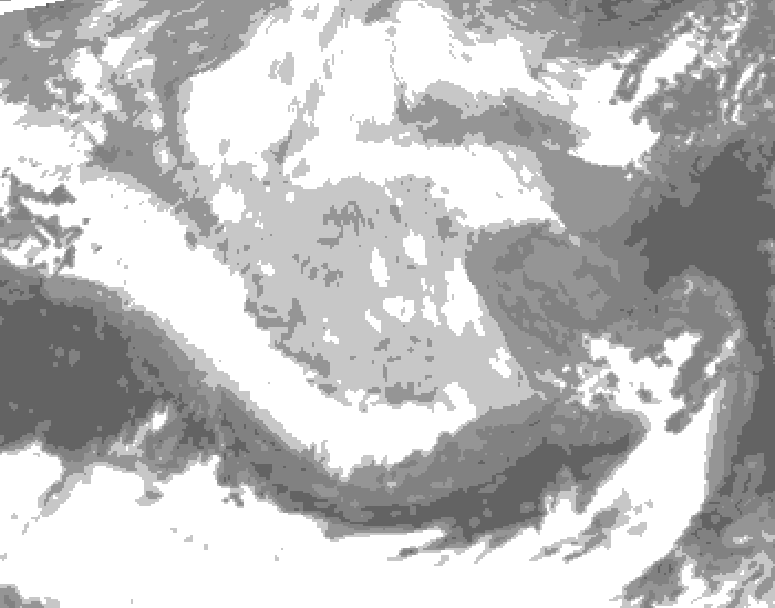 GDPS total cloud 234 hour forecast chart for Canada based on 2026/03/05 1200Z data