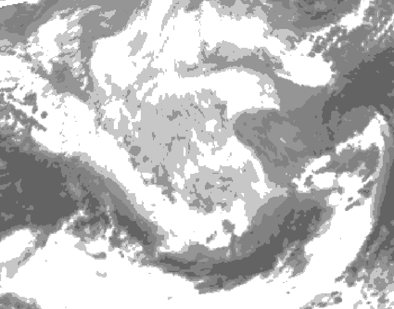 GDPS total cloud 240 hour forecast chart for Canada based on 2026/03/05 1200Z data