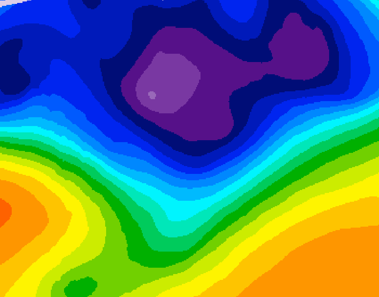 GDPS 500 millibar geopotential height 036 hour forecast chart for Canada based on 2026/03/06 0000Z data