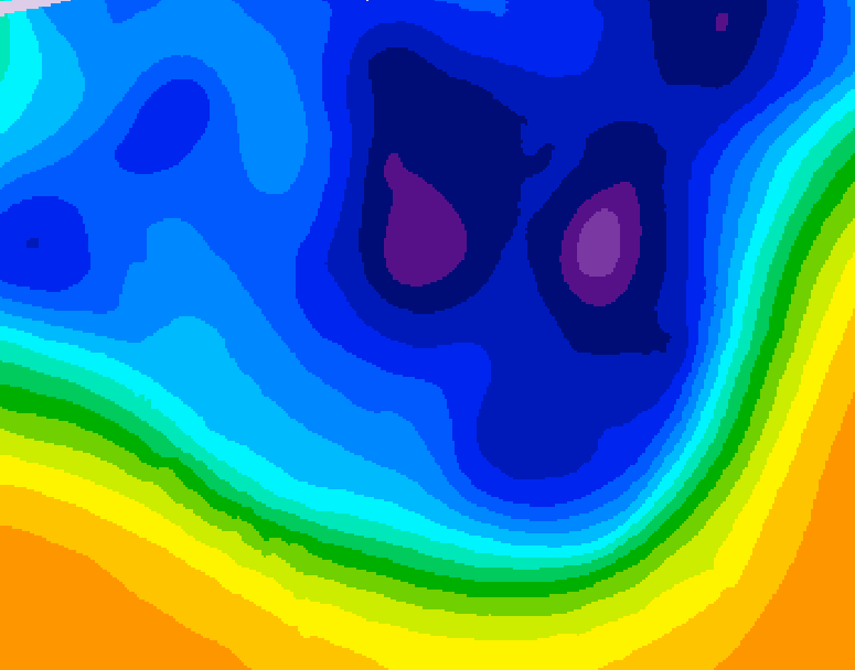 GDPS 500 millibar geopotential height 222 hour forecast chart for Canada based on 2026/03/06 0000Z data