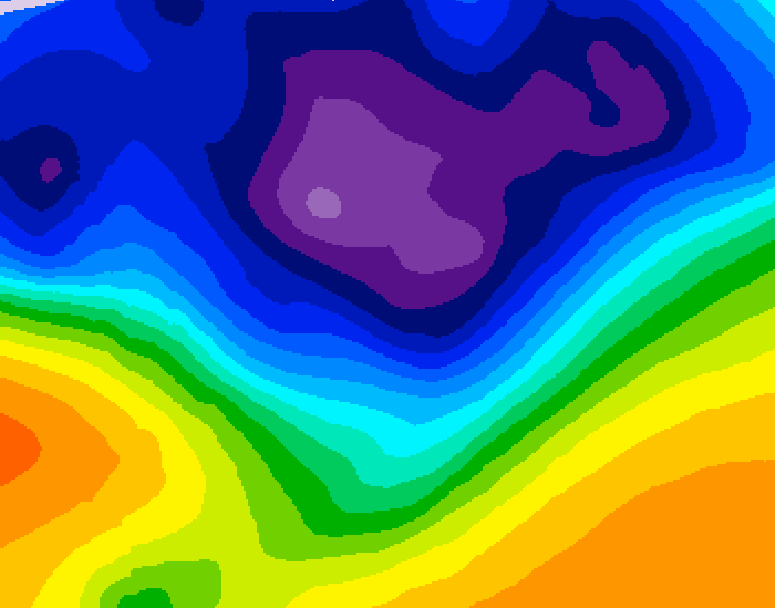 GDPS 500 millibar geopotential height 030 hour forecast chart for Canada based on 2026/03/06 1200Z data