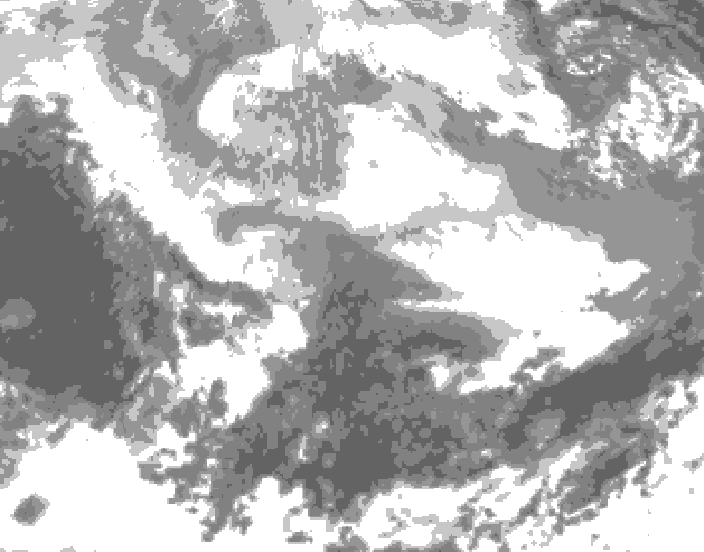 GDPS total cloud 012 hour forecast chart for Canada based on 2026/03/06 0000Z data