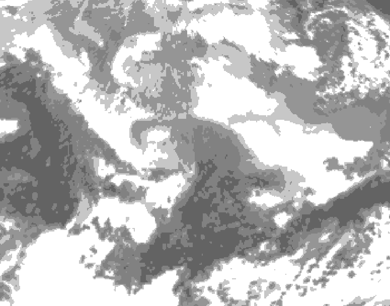 GDPS total cloud 018 hour forecast chart for Canada based on 2026/03/06 0000Z data