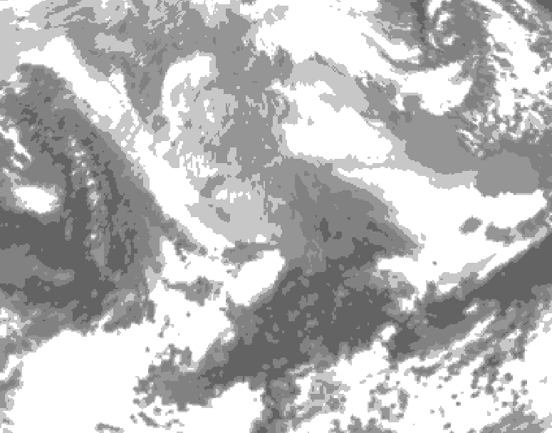 GDPS total cloud 024 hour forecast chart for Canada based on 2026/03/06 0000Z data