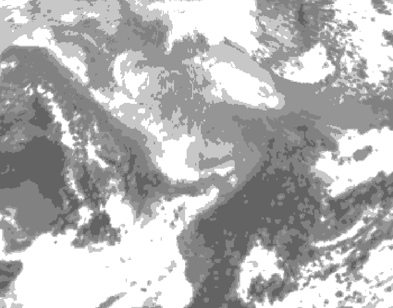 GDPS total cloud 036 hour forecast chart for Canada based on 2026/03/06 0000Z data