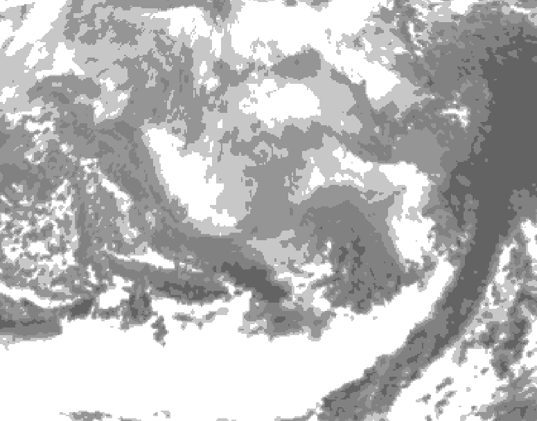 GDPS total cloud 072 hour forecast chart for Canada based on 2026/03/06 0000Z data