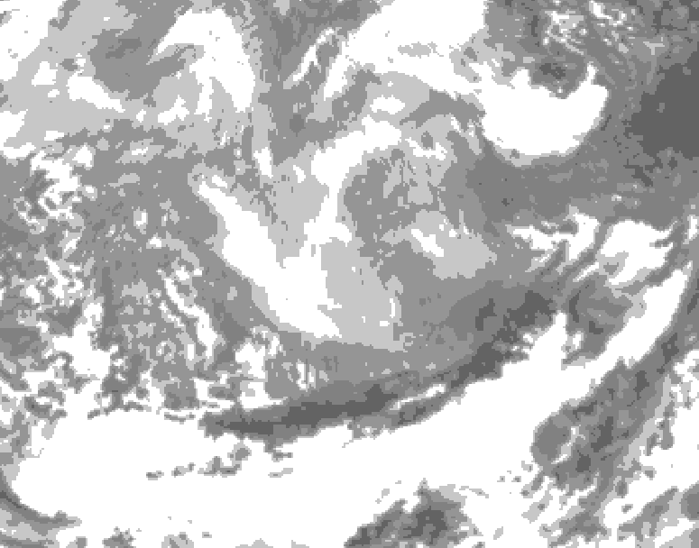 GDPS total cloud 096 hour forecast chart for Canada based on 2026/03/06 0000Z data
