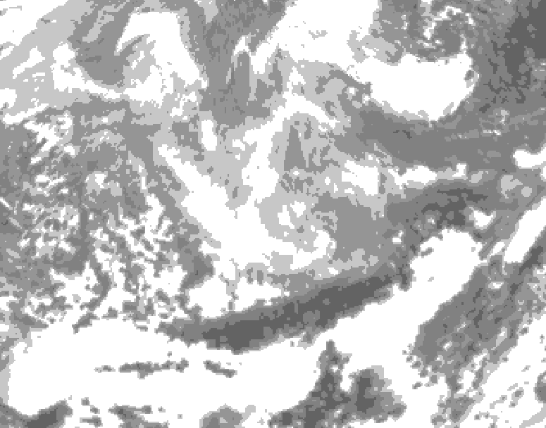 GDPS total cloud 102 hour forecast chart for Canada based on 2026/03/06 0000Z data