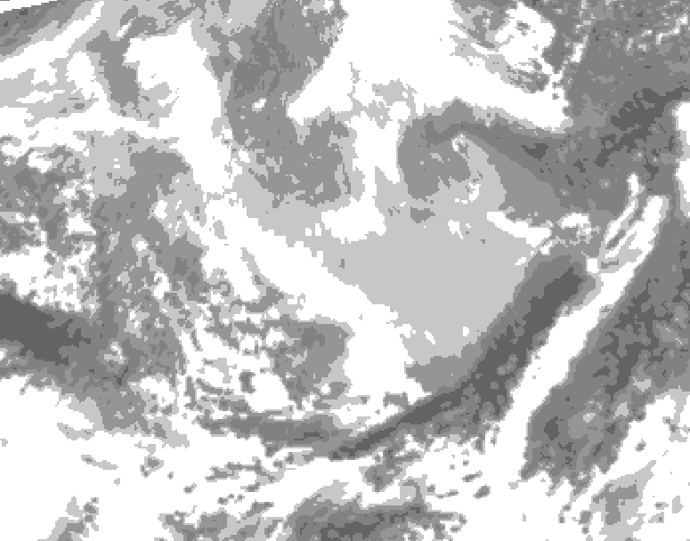 GDPS total cloud 120 hour forecast chart for Canada based on 2026/03/06 0000Z data