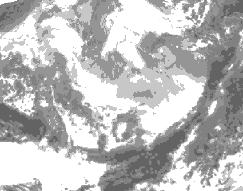 GDPS total cloud 132 hour forecast chart for Canada based on 2026/03/06 0000Z data
