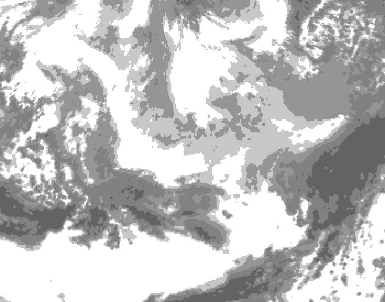 GDPS total cloud 162 hour forecast chart for Canada based on 2026/03/06 0000Z data