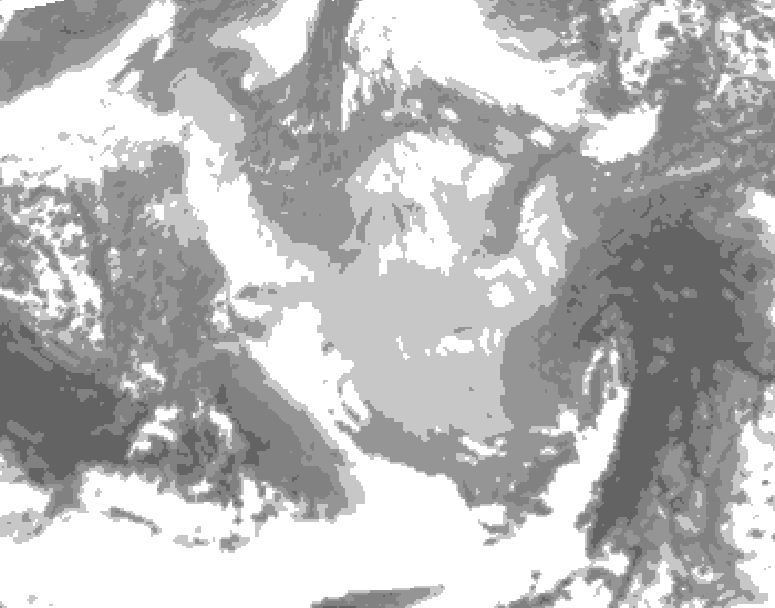 GDPS total cloud 216 hour forecast chart for Canada based on 2026/03/06 0000Z data