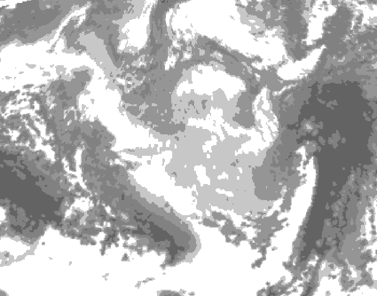 GDPS total cloud 222 hour forecast chart for Canada based on 2026/03/06 0000Z data