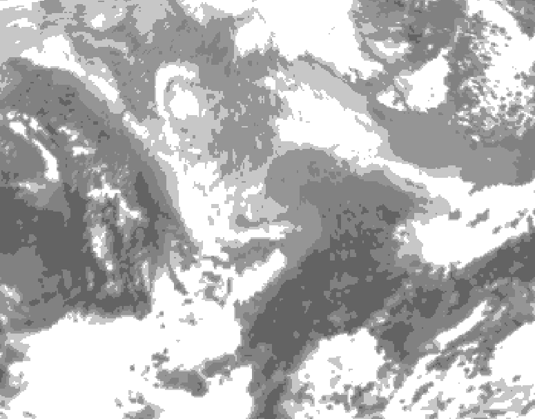 GDPS total cloud 018 hour forecast chart for Canada based on 2026/03/06 1200Z data
