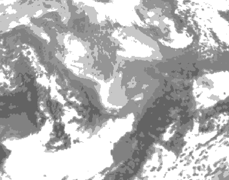GDPS total cloud 030 hour forecast chart for Canada based on 2026/03/06 1200Z data