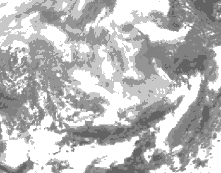 GDPS total cloud 096 hour forecast chart for Canada based on 2026/03/06 1200Z data