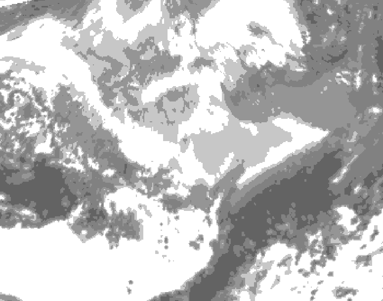 GDPS total cloud 132 hour forecast chart for Canada based on 2026/03/06 1200Z data