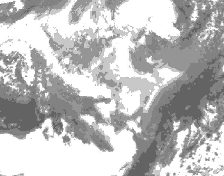 GDPS total cloud 144 hour forecast chart for Canada based on 2026/03/06 1200Z data