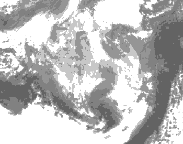 GDPS total cloud 168 hour forecast chart for Canada based on 2026/03/06 1200Z data